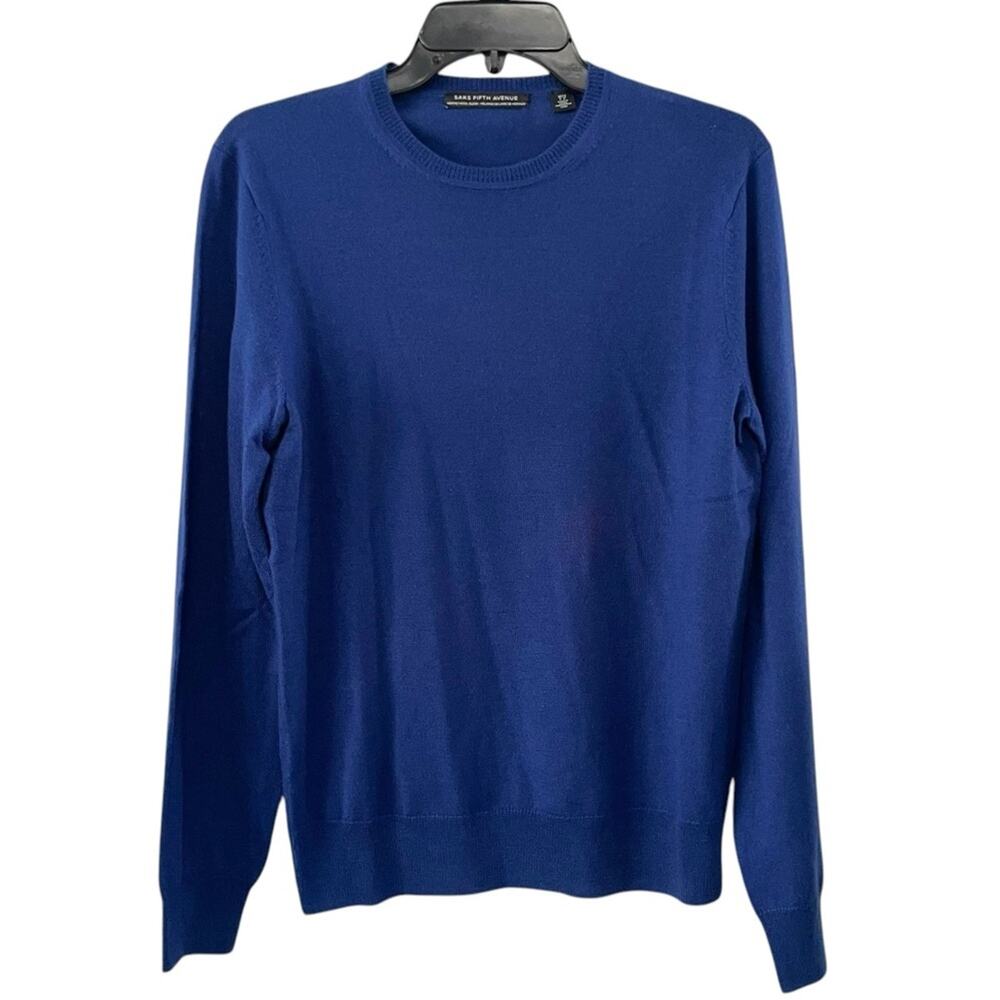 Saks Fifth Avenue Merino Wool Blend Sweater | Blue | Small